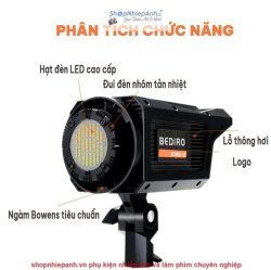 thumbnail Combo 2 Kit LED Bediro BD800-S 200w softbox Parabolic 65cm thao tác nhanh có remote kèm chân đèn lớn - 1