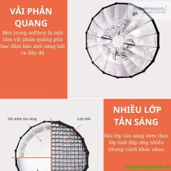thumbnail Combo 2 Kit LED Bediro BD800-S 200w softbox Parabolic 90cm thao tác nhanh remote kèm chân đèn lớn - 5