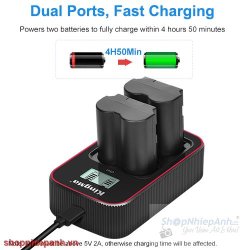 thumbnail Combo 2 pin 1 sạc đôi Kingma LCD BM058 for Fujifilm NP-W235 X-T4 X-T5 X-H2 X-H2S - 0