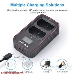 thumbnail Combo 2 pin 1 sạc đôi Kingma LCD BM058 for Nikon EN-EL15 - 1