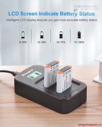 thumbnail Combo 2 pin 1 Sạc Đôi Kingma LCD BM058 for sony NP-BX1 ZV1 - 5