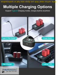 thumbnail Combo 2 pin 1 sạc đôi siêu tốc Kingma LCD BM058Q for Sony NP-FZ100 sony ZVE10II A7III A7SIII A7RIII A74 A7RIV A7M4 A9 A6600 A7V - 0
