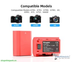 thumbnail Combo 2 pin 1 sạc đôi siêu tốc Kingma LCD BM058Q for Sony NP-FZ100 sony ZVE10II A7III A7SIII A7RIII A74 A7RIV A7M4 A9 A6600 A7V - 2