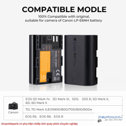 thumbnail Combo 2 pin 1 sạc K&F concept for Canon LP-E6NH 2250mah for Canon LP-E6 E6N E6NH canon EOS R6 R5 R 5DIV 5DIII 5DII 90D 80D 70D 60D - 0