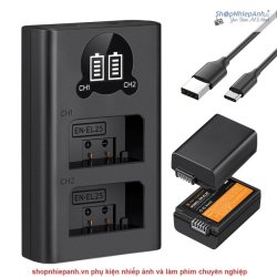 thumbnail Combo 2 pin 1 sạc K&F concept for Nikon EN-EL25 1600mah for Nikon Z30 Z50 ZFC