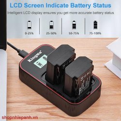 thumbnail Combo 2 pin 1 sạc đôi Kingma LCD BM058 for Sony NP-FZ100 sony A7III A7SIII A7RIII A74 A7RIV A7M4 A9 A6600 - 2