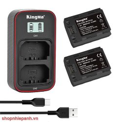 thumbnail Combo 2 pin 1 sạc đôi Kingma LCD BM058 for Sony NP-FZ100 sony A7III A7SIII A7RIII A74 A7RIV A7M4 A9 A6600