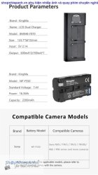 thumbnail Combo 2 pin 1 sạc Kingma LCD BM048 2200MAH for đèn led - 3