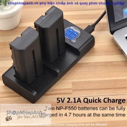 thumbnail Combo 2 pin 1 sạc Kingma LCD BM048 2200MAH for sony NP-F550 F570 F770 F970 - 0