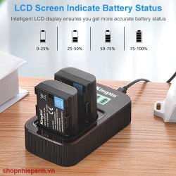 thumbnail Combo 2 pin 1 sạc Kingma LCD BM058 for Canon LP-E6 E6N E6NH canon EOS R6 R5 R 5DIV 5DIII 5DII 90D 80D 70D 60D - 0