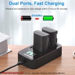 thumbnail Combo 2 pin 1 sạc Kingma LCD BM058 for Canon LP-E6 E6N E6NH canon EOS R6 R5 R 5DIV 5DIII 5DII 90D 80D 70D 60D - 1