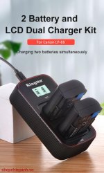 thumbnail Combo 2 pin 1 sạc Kingma LCD BM058 for Canon LP-E6 E6N E6NH canon EOS R6 R5 R 5DIV 5DIII 5DII 90D 80D 70D 60D - 2