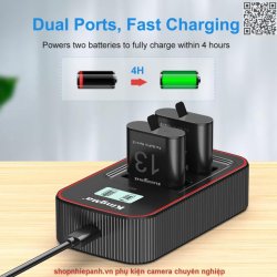 thumbnail Combo 2 pin 1 sạc Kingma LCD BM058 for Gopro Hero 13 - 2