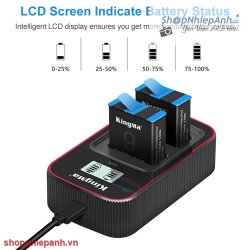 thumbnail Combo 2 pin 1 sạc Kingma LCD BM058 for Gopro Hero 9 10 11 12 - 0