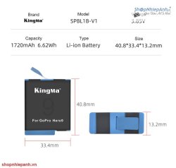 thumbnail Combo 2 pin 1 sạc Kingma LCD BM058 for Gopro Hero 9 10 11 12 - 4
