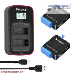 thumbnail Combo 2 pin 1 sạc Kingma LCD BM058 for Gopro Hero 9 10 11 12