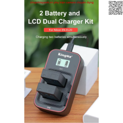thumbnail Combo 2 pin 1 sạc Kingma LCD BM058 for Nikon EN-EL20 for Nikon 1 AW1, 1 J1, 1 J2, 1 J3, 1 S1, 1 V3, Coolpix A, P950, P1000.. - 1