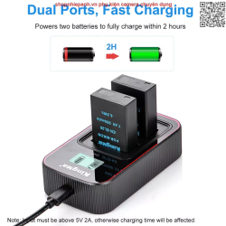 thumbnail Combo 2 pin 1 sạc Kingma LCD BM058 for Nikon EN-EL20 for Nikon 1 AW1, 1 J1, 1 J2, 1 J3, 1 S1, 1 V3, Coolpix A, P950, P1000.. - 0