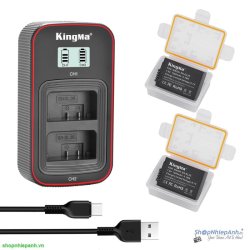 thumbnail Combo 2 pin 1 sạc Kingma LCD BM058 for Nikon EN-EL25 Z30 Z50 ZFC