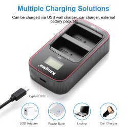 thumbnail Combo 2 pin 1 sạc Kingma LCD BM058 for Olympus BLH-1 OM-D E-M1 mark II - 2