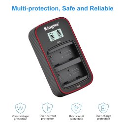 thumbnail Combo 2 pin 1 sạc Kingma LCD BM058 for Olympus BLH-1 OM-D E-M1 mark II - 1