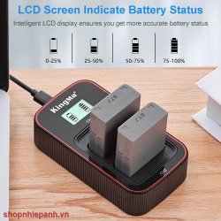 thumbnail Combo 2 pin 1 sạc Kingma LCD BM058 for Olympus BLN1 BLN-1 Pen F, OM-D E-M1, OM-D E-M5, OM-D E-M5 Mark II, OM-D E-P5 - 0