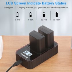 thumbnail Combo 2 pin 1 sạc Kingma LCD BM058 for Olympus K-BLX1 BLX-1 OM System OM-1 - 0