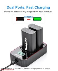 thumbnail Combo 2 pin 1 sạc Kingma LCD BM058 for Panasonic DMW-BLJ31 lumix S1 S1H S1R - 1