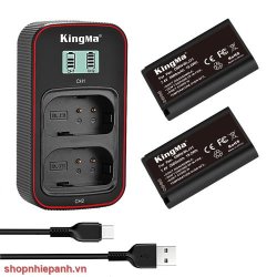 thumbnail Combo 2 pin 1 sạc Kingma LCD BM058 for Panasonic DMW-BLJ31 lumix S1 S1H S1R