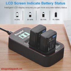 thumbnail Combo 2 pin 1 sạc Kingma LCD BM058 for Sony NP-FW50 Sony ZV-E10 A7 II, A6100, A6400, DSC-RX10 IV, DSC-RX10 II, RX10 III, Alpha 7, Alpha 7R, a7, a7R, A7s, A7s II, a3000 a5000 a6000 a6300 a6500 - 0