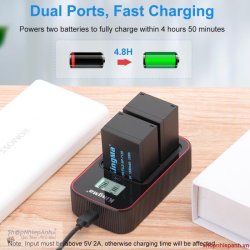 thumbnail Combo 2 pin 1 sạc Kingma LCD BM058 NP-T125 for Fujifilm GFX50S, GFX50R, GFX100 - 3