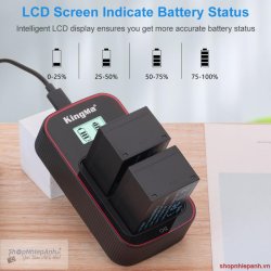 thumbnail Combo 2 pin 1 sạc Kingma LCD BM058 NP-T125 for Fujifilm GFX50S, GFX50R, GFX100 - 2