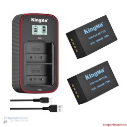 thumbnail Combo 2 pin 1 sạc Kingma LCD BM058 NP-T125 for Fujifilm GFX50S, GFX50R, GFX100