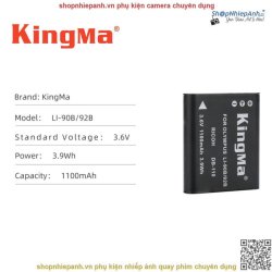 thumbnail Combo 2 pin 1 sạc Kingma LCD BM058 ricoh DB-110 for Ricoh GR3 GR3x GRIII GRIIIx Olympus TG4 TG5 TG6 olympiyus LI90B/LI92B - 0