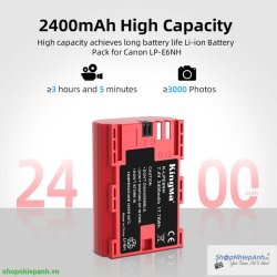thumbnail Combo 2 pin 1 sạc Kingma LCD BM058Q for Canon LP-E6NH E6N E6 ver 4 (2400mah) Canon 90D, 80D, 70D, 5D, Mark II III IV 5DS 6D 6D Mark II R5 R6 R6 II R7 - 3