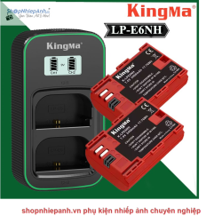 thumbnail Combo 2 pin 1 sạc Kingma LCD BM058Q for Canon LP-E6NH E6N E6 ver 4 (2400mah) Canon 90D, 80D, 70D, 5D, Mark II III IV 5DS 6D 6D Mark II R5 R6 R6 II R7
