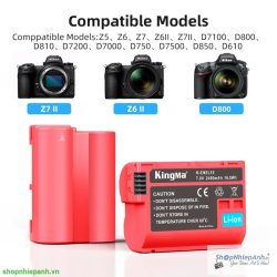 thumbnail Combo 2 pin 1 sạc Kingma LCD BM058Q ver 5 for Nikon EN-EL15 Z5 Z6 Z6II Z7 Z7II D7100 D200 D800 D810 D7000 D750 D7500 D600 D610 - 1