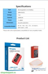 thumbnail Combo 2 pin 1 sạc Kingma LCD BM058Q ver 5 for Panasonic DMW-BLK22 BLF19 lumix S5 S5ii S5k S1ii G9 G9ii S9 GH5ii GH6 GH7 GH5 GH5S GH4 GH3 - 4