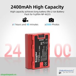 thumbnail Combo 2 pin 1 sạc Kingma LCD for Fujifilm NP-W235 (2400mah) - 3