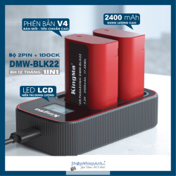 thumbnail Combo 2 pin 1 sạc Kingma LCD for Panasonic DMW-BLK22 ver 4 (2400mah)