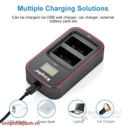 thumbnail Combo 2 pin 1 sạc đôi Kingma LCD BM058 for Fujifilm NP-W126 NP-W126S - 1