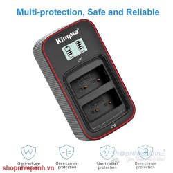 thumbnail Combo 2 pin 1 sạc đôi Kingma LCD BM058 for Fujifilm NP-W126 NP-W126S - 0