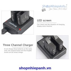 thumbnail Combo 2 pin và 1 sạc đôi Kingma for Gopro hero 8 7 6 5 - 0