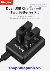 thumbnail Combo 2 pin và 1 sạc đôi Kingma for Gopro hero 8 7 6 5 - 1