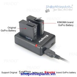 thumbnail Combo 2 pin và 1 sạc đôi Kingma for Gopro hero 8 7 6 5