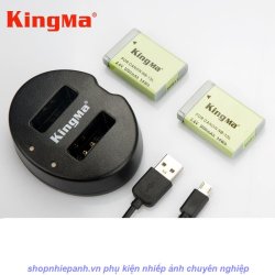 thumbnail Combo 2 pin và Sạc Đôi Kingma for Canon NB-13L 1010mah