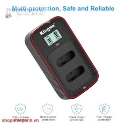 thumbnail Combo 2 pin 1 Sạc Đôi Kingma LCD BM058 for sony NP-BX1 ZV1 - 0