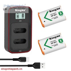thumbnail Combo 2 pin 1 Sạc Đôi Kingma LCD BM058 for sony NP-BX1 ZV1