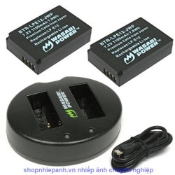thumbnail Combo 2 pin và Sạc Đôi Wasabi for Canon LP-E12