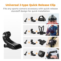thumbnail Combo 4 món dây đeo đầu đeo ngực đeo tay đeo balo K&F concept for action camera và smartphone (SKU.2289) - 0